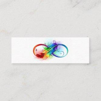Infinity Symbol with Rainbow Feather Mini