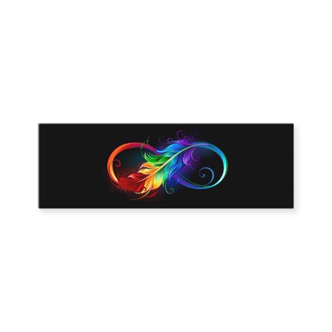 Infinity Symbol with Rainbow Feather Mini