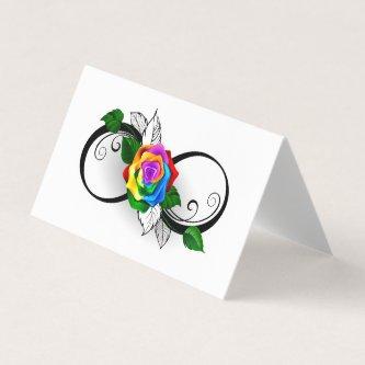 Infinity Symbol with Rainbow Rose