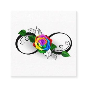 Infinity Symbol with Rainbow Rose Calling Card