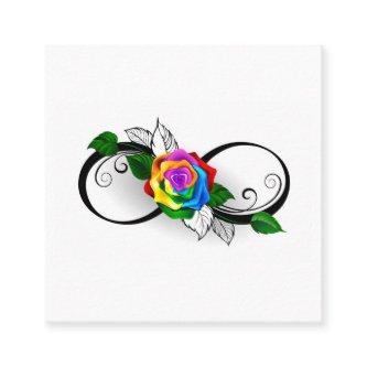 Infinity Symbol with Rainbow Rose Square