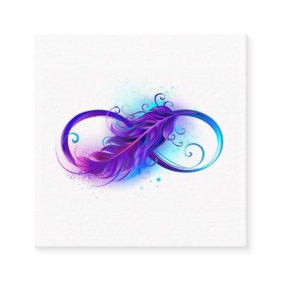 Infinity with Purple Feather Appointment Card