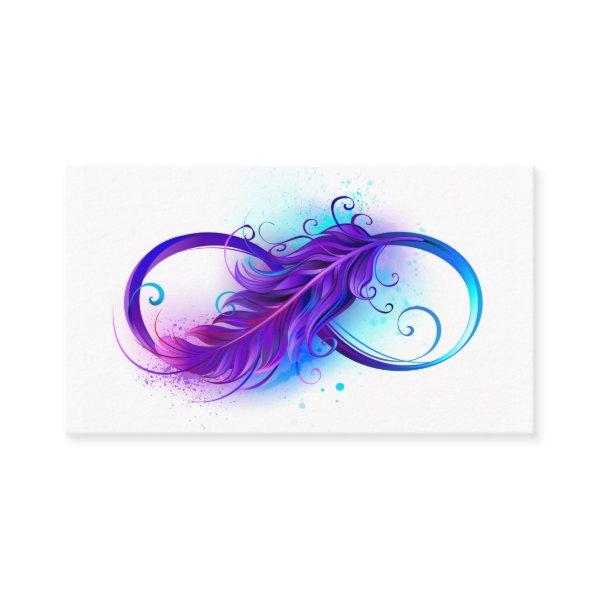 Infinity with Purple Feather