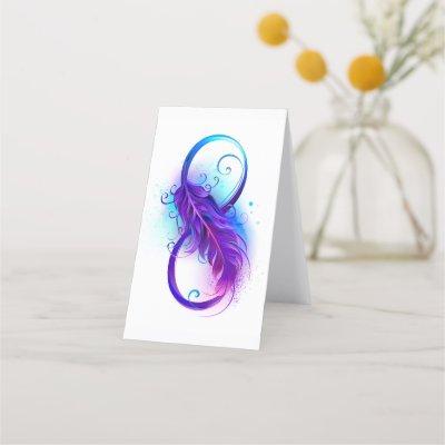 Infinity with Purple Feather Loyalty Card