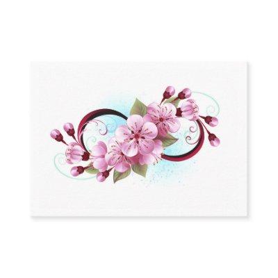 Infinity with Sakura Blossom Flowers Appointment Card