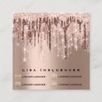 Influencer Makeup Drips Glitter Rose Social Media Square