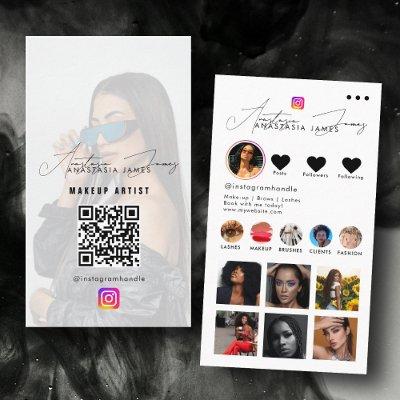 Influencer Photo Feed Grid QR Code Black White