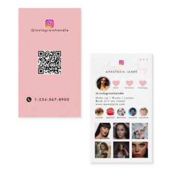 Influencer Photo Feed Social Media QR Code Pink