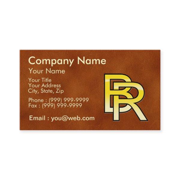 initial gold B and R on leather bottom