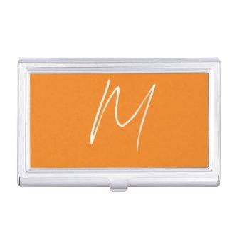 Initial Letter Monogram Modern Style Orange White  Case