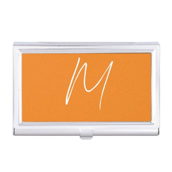 Initial Letter Monogram Modern Style Orange White  Case