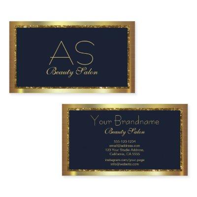 Initial Luxurious Minimalist Stylish Navy and Gold
