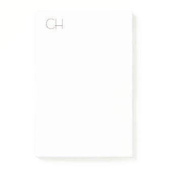Initial Monogram Modern Minimalist Plain Simple Post-it Notes