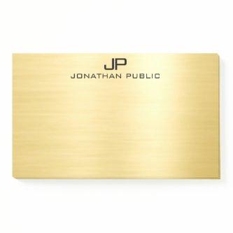 Initial Monogram Template Faux Gold Personalized P Post-it Notes