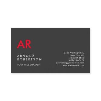 Initial Monogrammed Gray Red Minimalist Customize