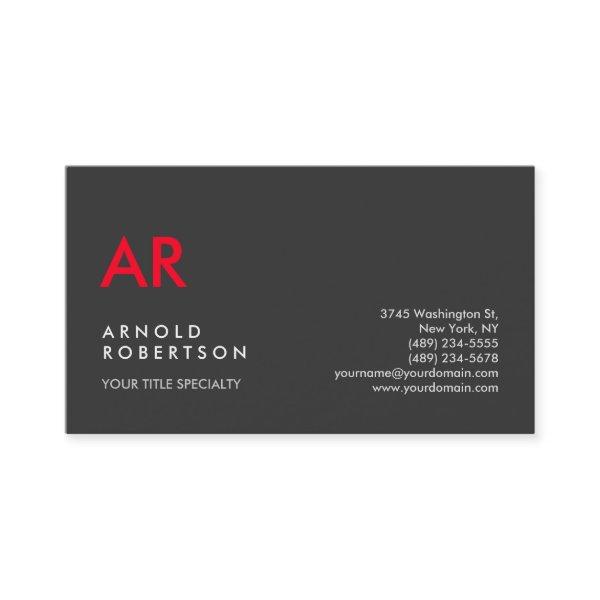 Initial Monogrammed Gray Red Minimalist Customize