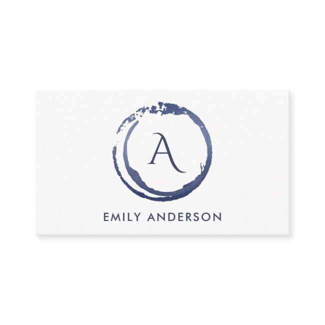INK BLUE BRUSH MARK CIRCLE MARK LOGO MONOGRAM