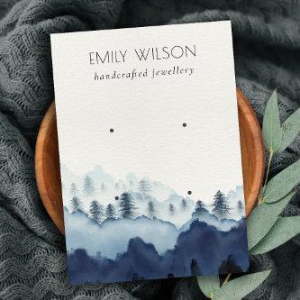 Ink Blue Navy Pine Wood Mountain 2 Earring Display