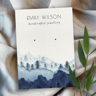 Ink Blue Navy Pine Woods Mountain Earring Display