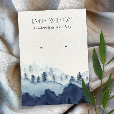 Ink Blue Navy Pine Woods Mountain Earring Display