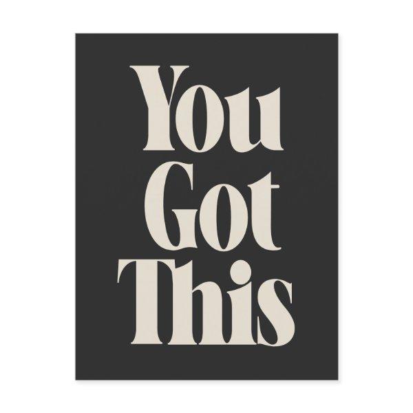 Inspirational Quote Bold Black Retro Typography Postcard