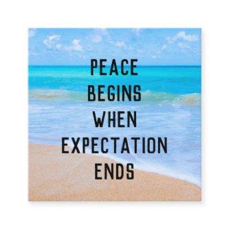 Inspirational Quote with Tropical Beach Scene Square