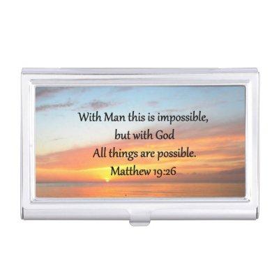 INSPIRING MATTHEW 19:26 SUNRISE DESIGN  HOLDER