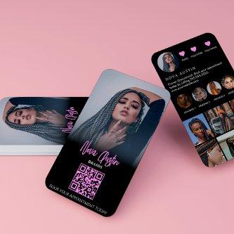 Instagram Braid Hair Hot Pink And Black QR Code