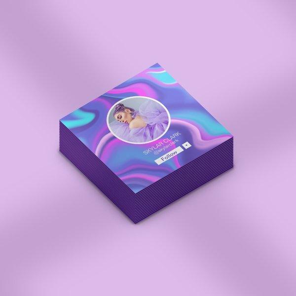Instagram Follow Me Photo Watercolor Hologram Square