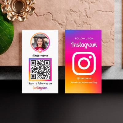 Instagram Influencer Vlogger Photo With QR Code