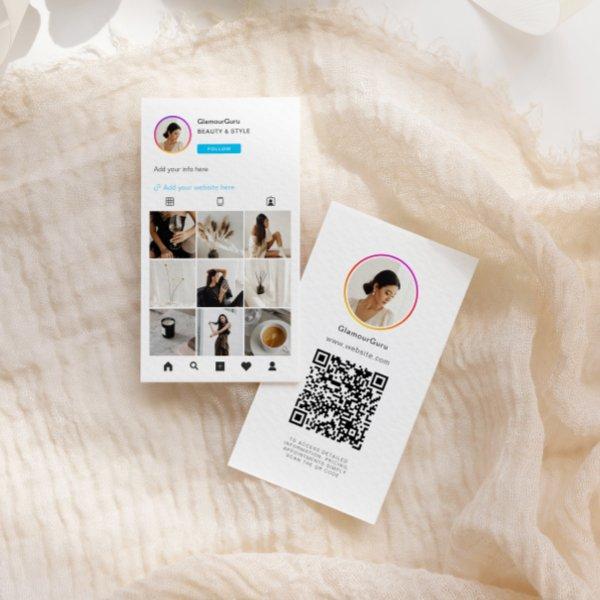 Instagram Ligh Theme QR Code 10 Photo Grid