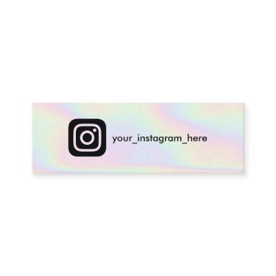 Instagram modern black holographic unicorn rainbow calling card