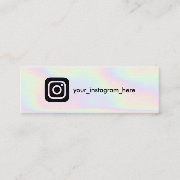 Instagram modern black holographic unicorn rainbow calling card