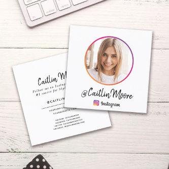 Instagram Photo Modern Script Social Media Calling Card