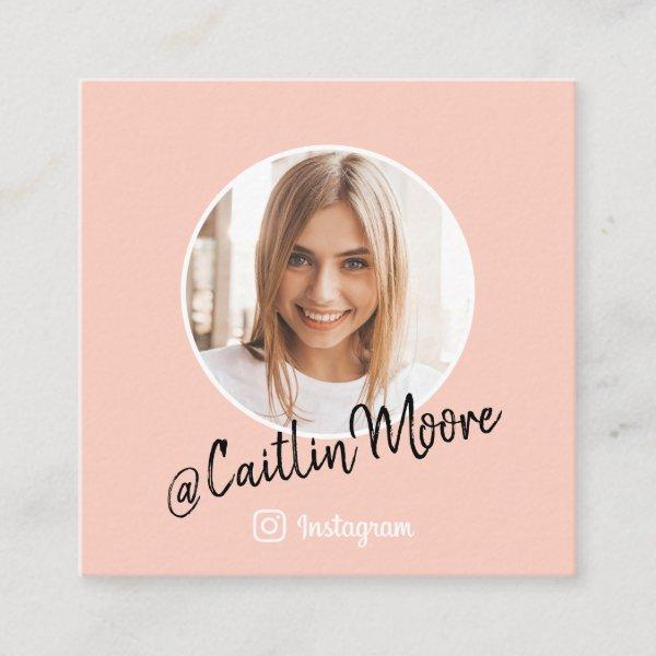 Instagram Photo Modern Script Trendy Social Media Calling Card