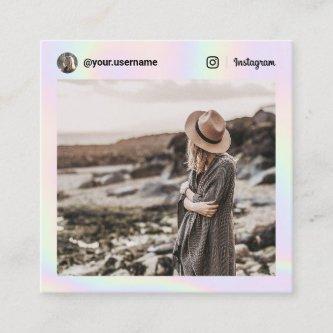 Instagram photo social media holographic rainbow calling card