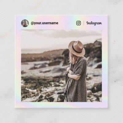Instagram photo social media holographic rainbow calling card