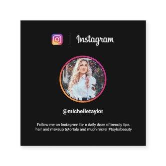 Instagram photo trendy social media modern black calling card