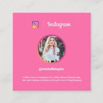 Instagram photo trendy social media modern fuchsia calling card