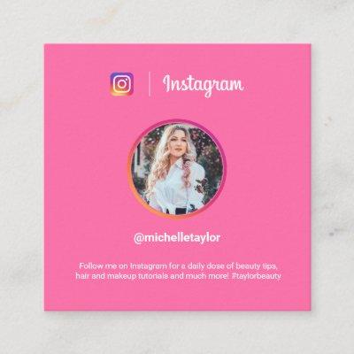 Instagram photo trendy social media modern fuchsia calling card
