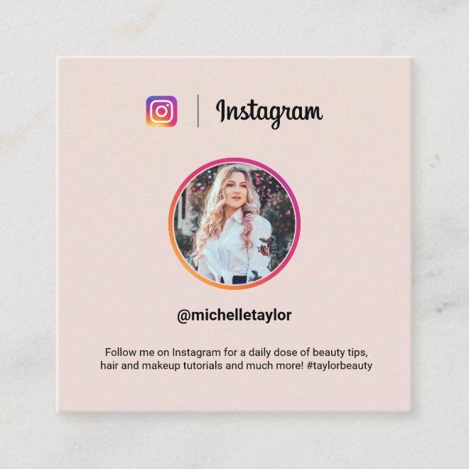 Instagram photo trendy social media modern pink calling card