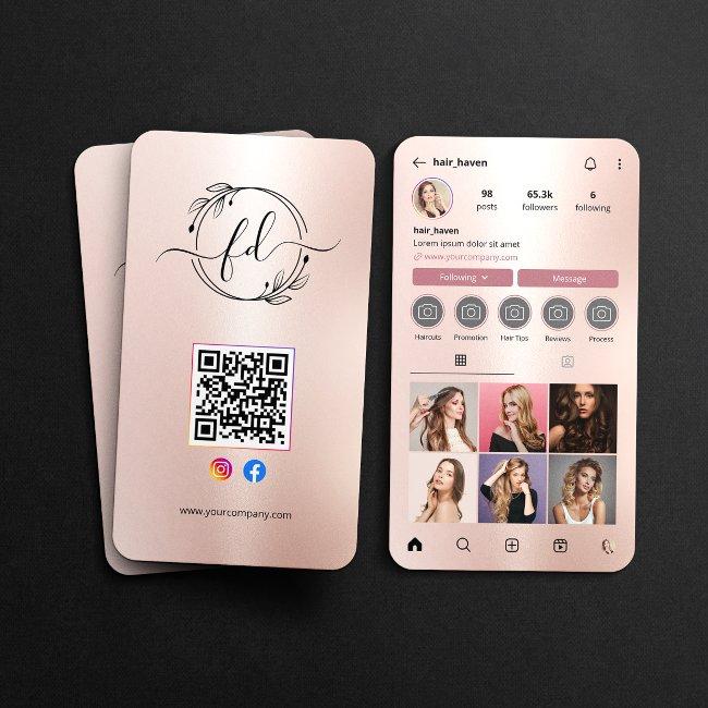 Instagram Profile Hair Salon Photo Grid QR Code