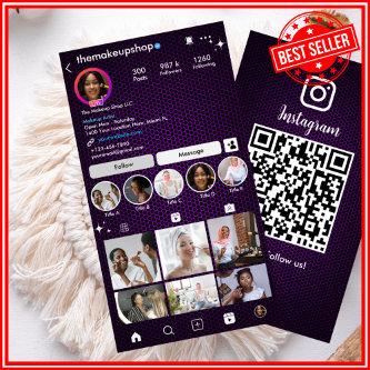 Instagram Purple Honeycomb QR Code Social Media