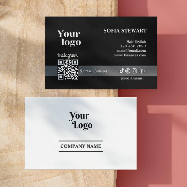 Instagram Qr Code Modern Bold Black And White