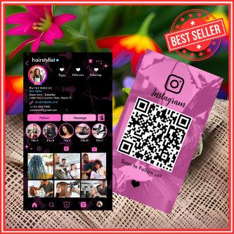 Instagram Scan to Connect Hair Stylist Pink QR