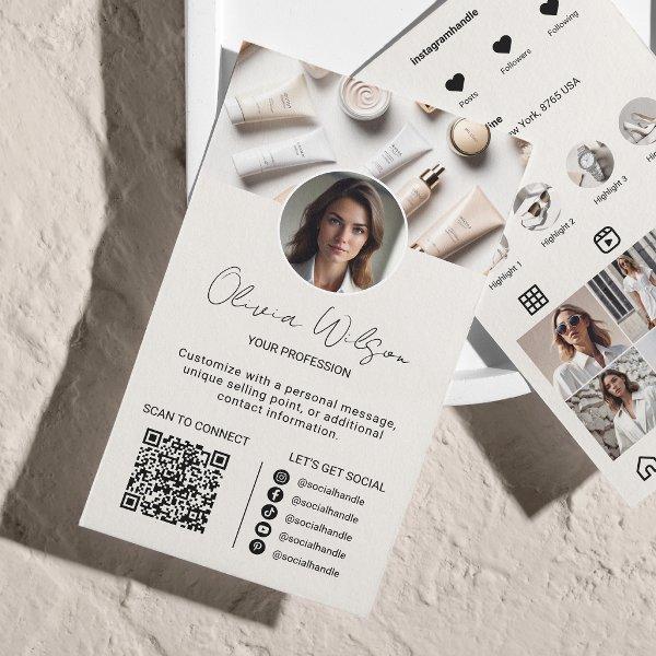Instagram Scan To Connect QR Code Beige
