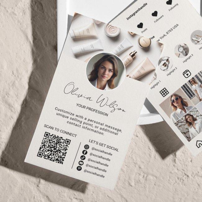 Instagram Scan To Connect QR Code Beige