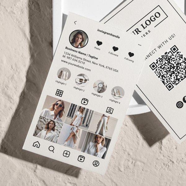 Instagram Scan To Connect QR Code Beige
