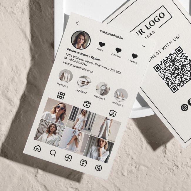 Instagram Scan To Connect QR Code Beige