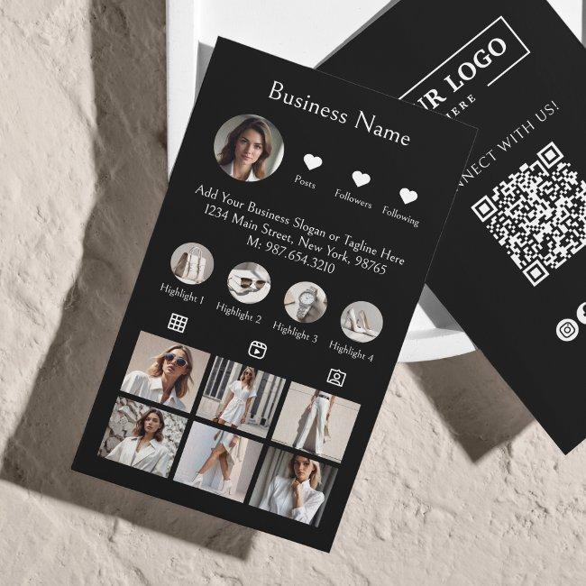 Instagram Scan To Connect QR Code Black